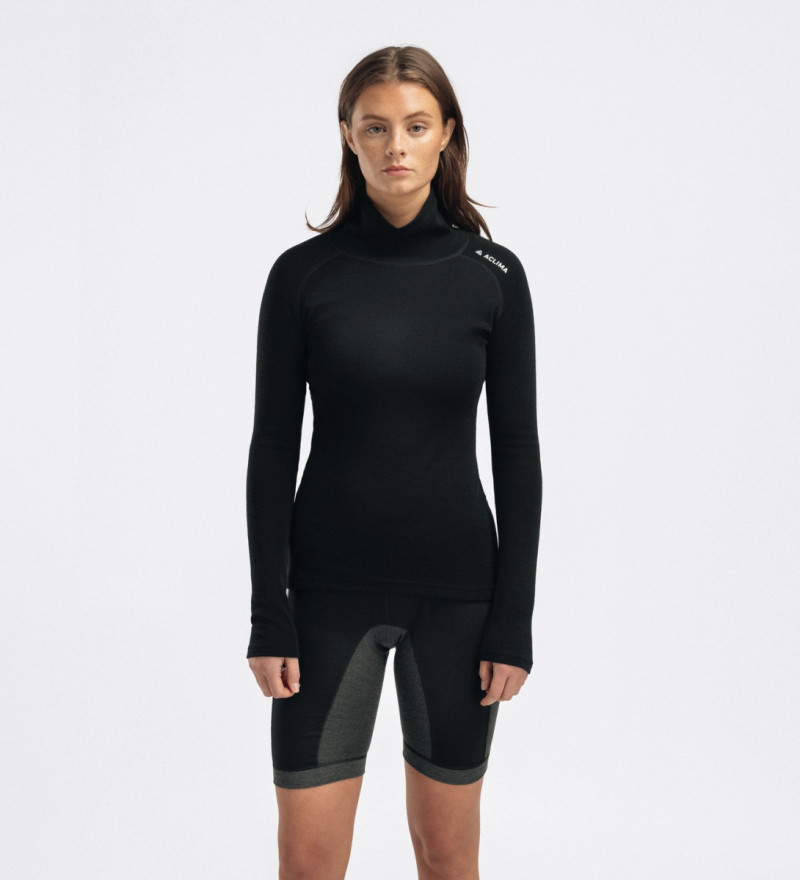 Термокофта жен. Aclima WarmWool 200 Roll Neck W's Jet Black L