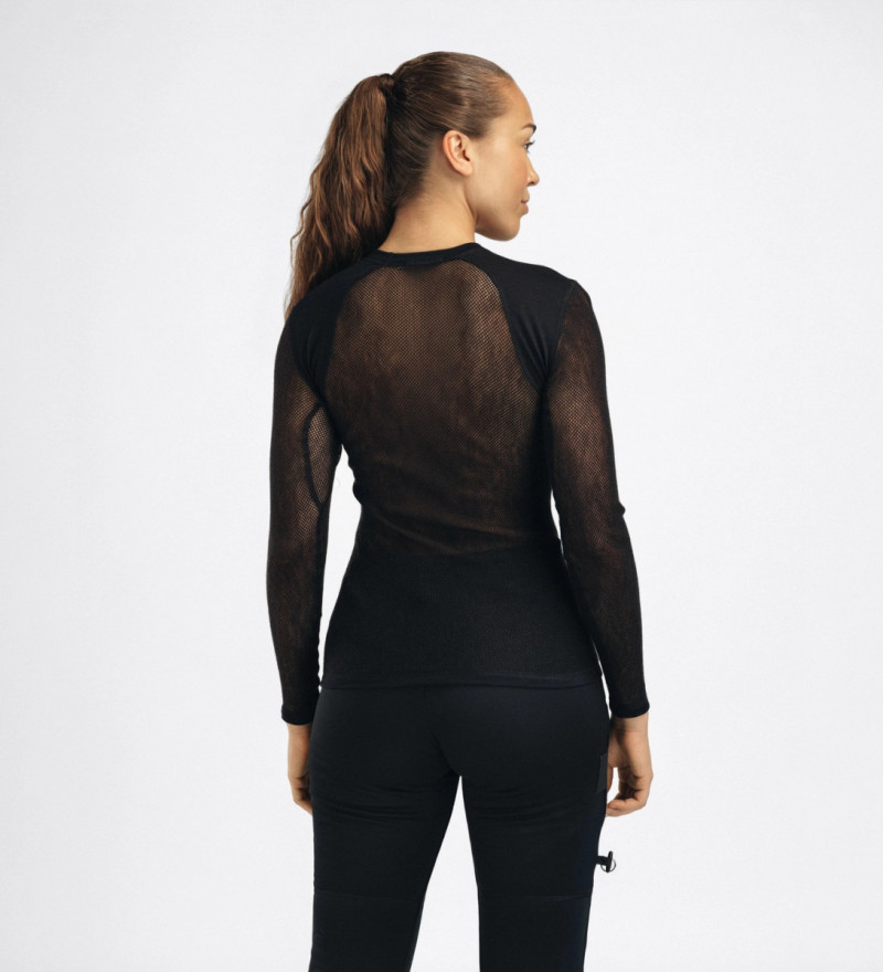 Термокофта жен. Aclima WoolNet Light Crewneck W's Jet Black M