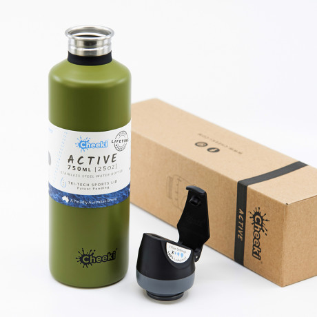 Спортивная бутылка для воды Cheeki Single Wall Active Bottle 750 мл Khaki Спортивная бутылка для воды Cheeki Single Wall Active Bottle 750 мл Khaki