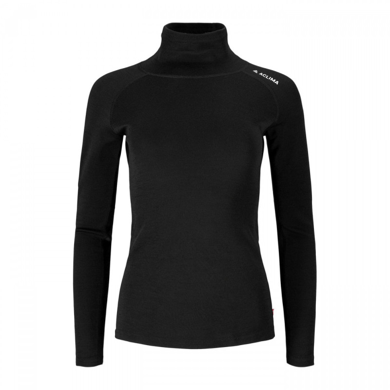 Термокофта жен. Aclima WarmWool 200 Roll Neck W's Jet Black M