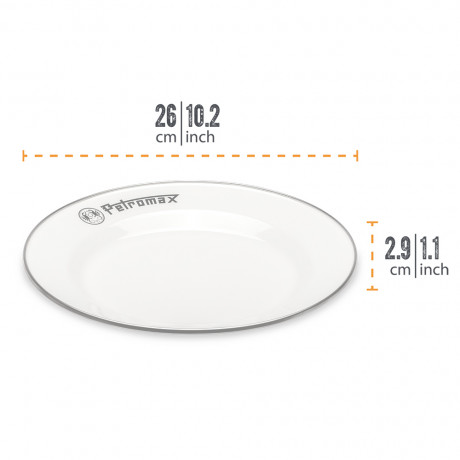 Набор тарелок эмалированных Petromax Enamel Plates 26 см Белый (2 шт)