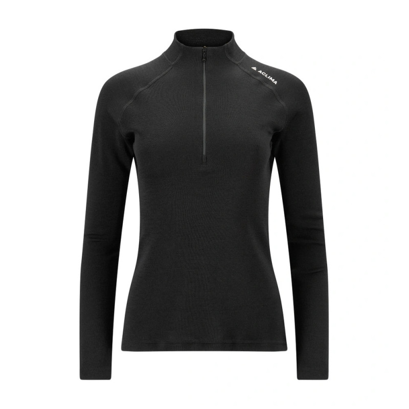 Термокофта-поло жін. Aclima WarmWool Mockneck W's Jet Black XXL