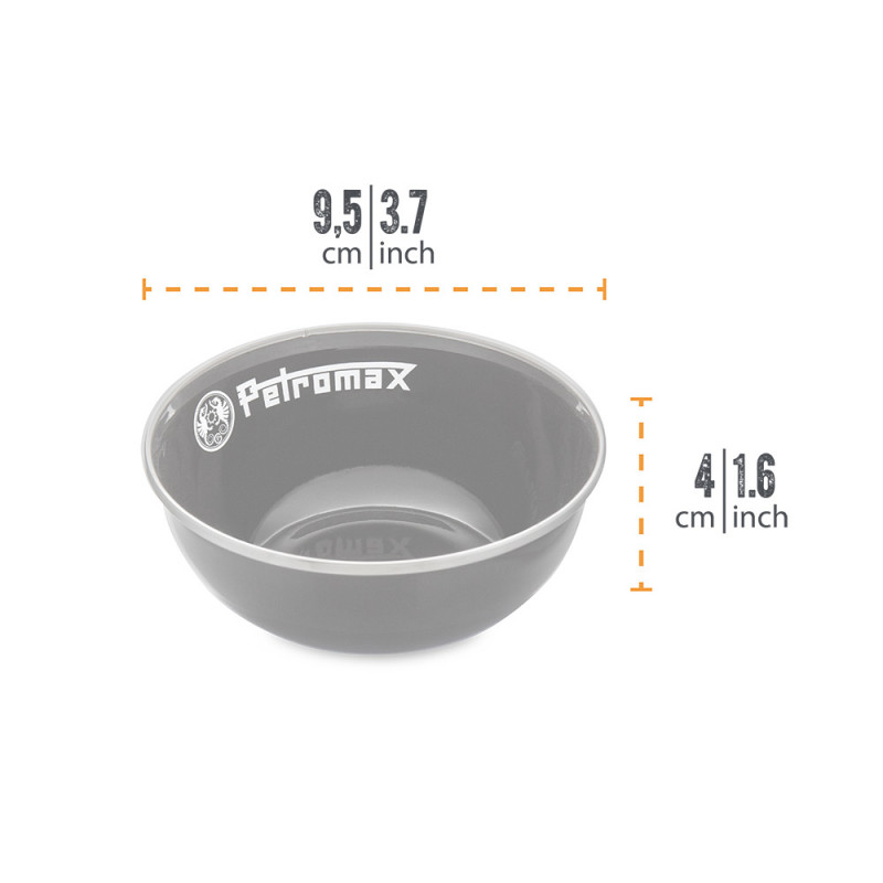 Набор мисок эмалированных Petromax Enamel Bowls 0,16 л Черный (2 шт)