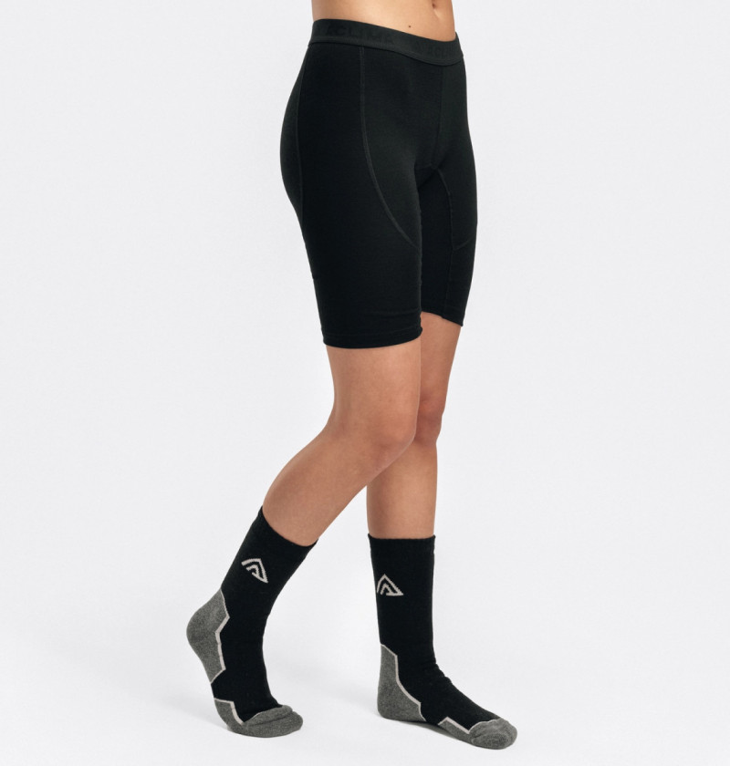 Термотрусы жен. Aclima WarmWool 200 Long Shorts W's Jet Black XL