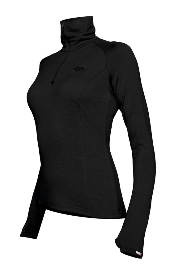 Термокофта жен. Icebreaker 260 Tech Top Long Sleeve Half Zip Women Black M