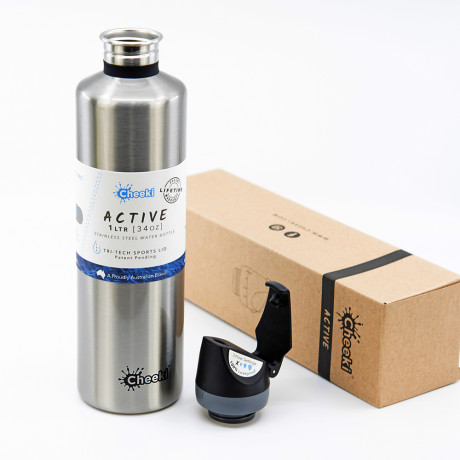 Спортивная бутылка для воды Cheeki Single Wall Active Bottle 1 л Silver Спортивная бутылка для воды Cheeki Single Wall Active Bottle 1 л Silver