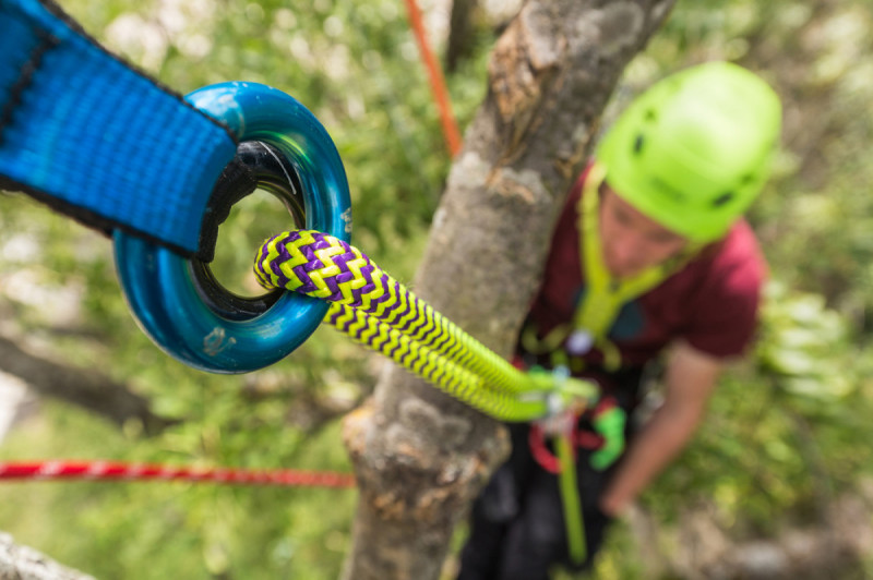 Веревка статическая с наконечником Edelrid Woodpecker Weblink 11.7 мм Violet-Citrus 45 м