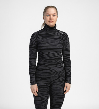 Термокофта жен. Aclima WarmWool 200 Roll Neck W's Black Motion L