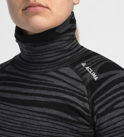 Термокофта жен. Aclima WarmWool 200 Roll Neck W's Black Motion M