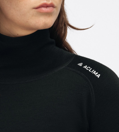 Термокофта жен. Aclima WarmWool 200 Roll Neck W's Jet Black L